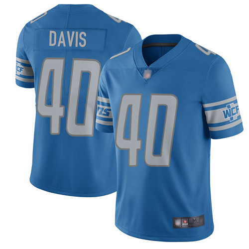 Detroit Lions Limited Blue Men Jarrad Davis Home Jersey NFL Football #40 Vapor Untouchable